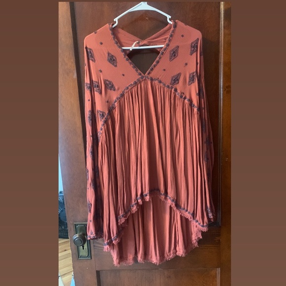 Free People Rust Tunic Open Back Size Medium - Picture 2 of 4
